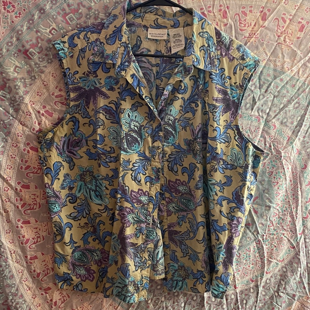 White Stag Multicolor Floral Button Down Shirt